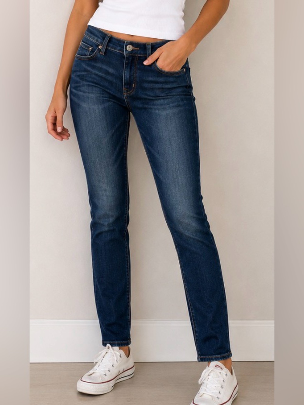 Hudson Jeans Collin Skinny Girls Blue Tapered Denim Bottoms Slim Vintage - Picture 1 of 14
